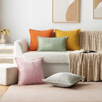 MIULEE Decorative Throw Pillow Covers for Couch 18x18 Inch Pink 2 Pack