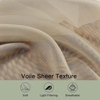 OWENIE Taupe Sheer Curtain 90 Inches Long 2 Panels Set, Solid Filmy Drapes for Living Room Bedroom, Elegant Window Voile Sheer Curtain Panels Drapes, 2 Pcs, Each 59" Wx90 L Inch