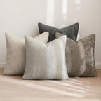 MIULEE Soft Decorative Chenille Pillow Covers Neutral 18x18 Pack of 4
