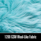 LOCHAS Soft Fluffy Faux Fur Rugs for Bedroom Bedside Rug 2x4 Feet, Washable, Furry Sheepskin Area Rug for Living Room Girls Room, Luxury Shag Carpet Home Decor, Blue