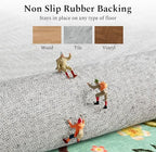 Rugflix 2x6 Runner Rug for Hallway, Washable Kitchen Runner Non Slip, Soft Low Pile Entryway Carpet, Vintage Floral Stain Resistant Long Laundry Room Rugs for Bedroom, Stairs, Green