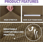 ZNSAYOTX Super Stretch Couch Cover (72"-92") Universal Sofa Covers with Elastic Bottom, Dog Cat Pets Friendly Washable Furniture Protector Fitted Sofa Slipcovers Stay in Place (Brown, Sofa)