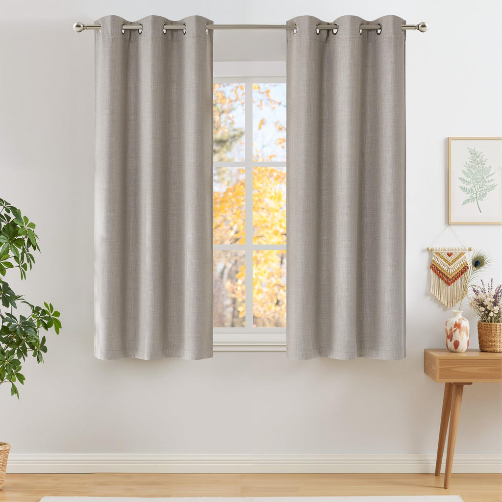 NICETOWN Grey Blackout Curtains for Bedroom 42" Wide x 63" Long 2 Panels