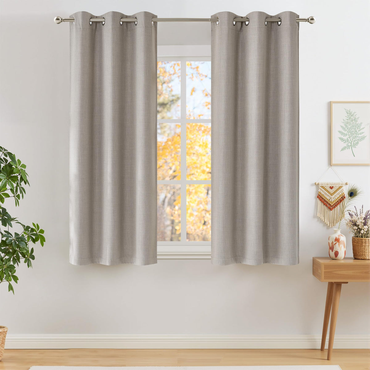NICETOWN Grey Blackout Curtains for Bedroom 42" Wide x 63" Long 2 Panels
