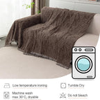 MYSKY HOME Couch Covers for 3 Cushion Couch Sofa, Sectional Couch Cover L Shape Chenille Couch Cushion Covers for Pets, Furniture Protector Cover for Dogs, Kids, 71"X150", Deep Chocolate
