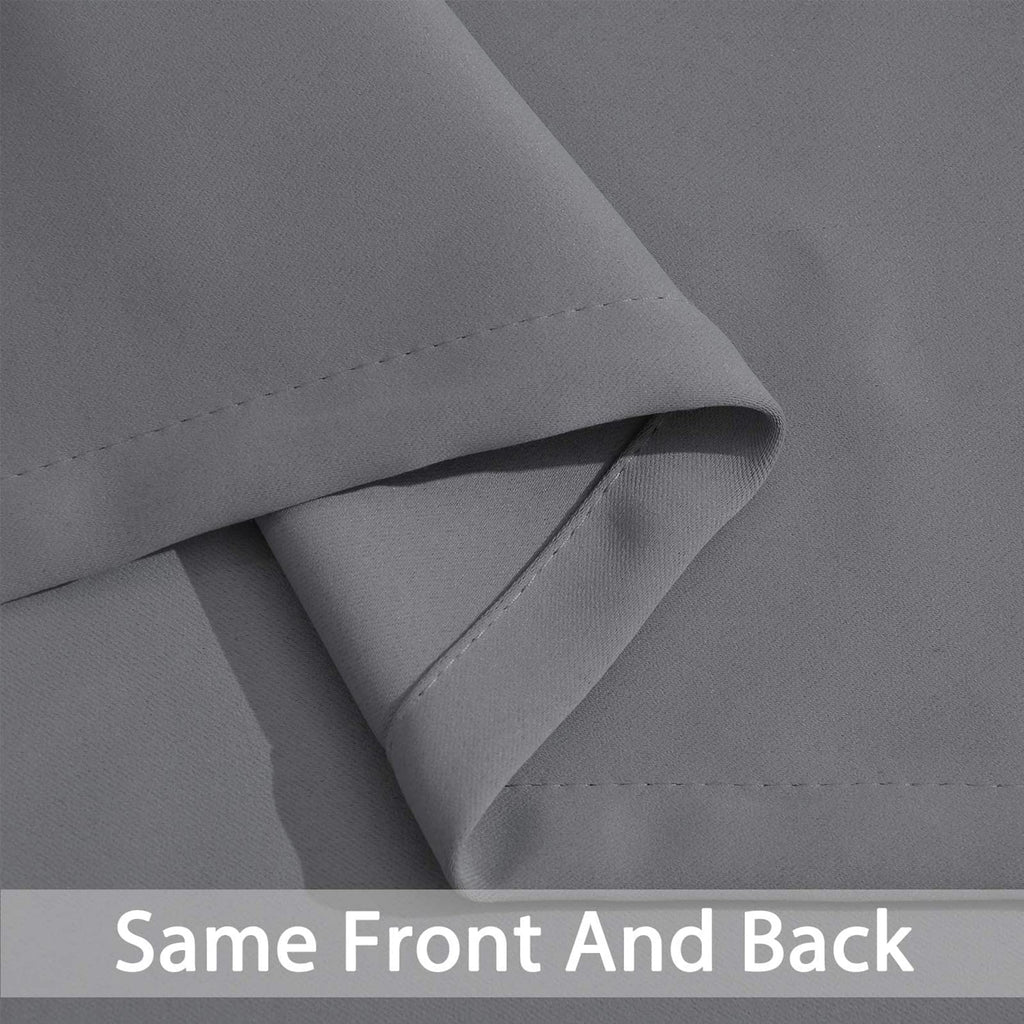 Yakamok Grey Room Darkening Curtains 62x84 inch Gray Grommet-Living Room