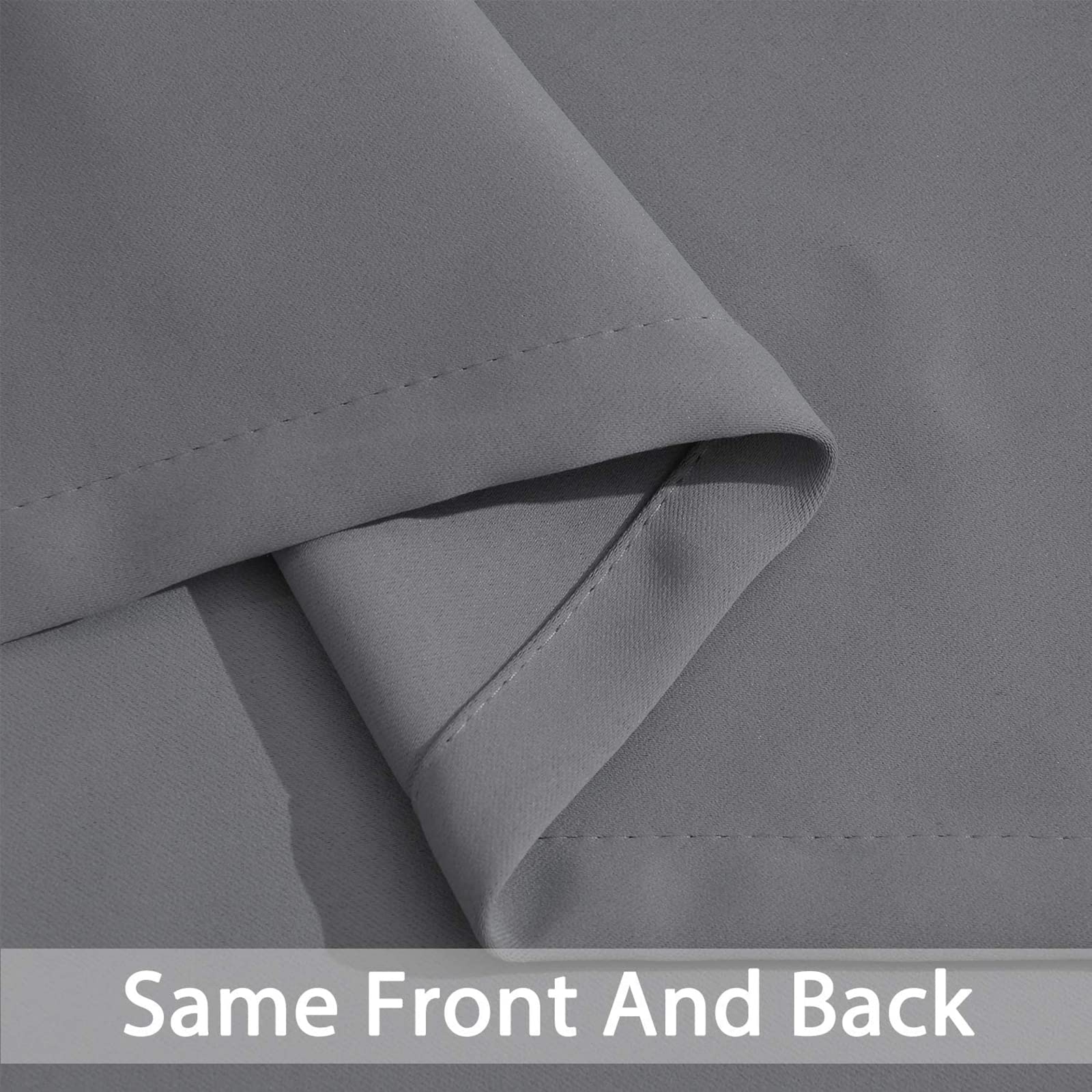 Yakamok Grey Room Darkening Curtains 62x84 inch Gray Grommet-Living Room