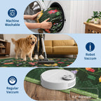 GarveeHome Washable Rug 4x6 Area Rugs for Living Room, Floral Rug for Bedroom, Soft Boho Non Slip Throw Rugs with Rubber Back, Low Pile Stain Resistant Vintage Floral Carpet for Dining Room, Green