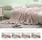 Exclusivo Mezcla Fleece Twin Size Blanket for Bed, 60x80 Inches Soft Cozy Jacquard Flannel Blankets, Lightweight Fuzzy Plush Warm for Women, Camel