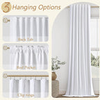 Guken White 100% Blackout Linen Curtains 52 Inch Wide by 142 Inch for Living Room Bedroom Back Tab/Rod Pocket Thermal Insulated Black Out Linen 2 Drapes Room Darkening Window Curtains