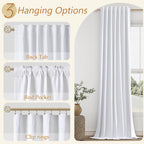 Guken White 100% Blackout Linen Curtains 54 Inch Length 2 Panels Set for Living Room Bedroom Back Tab Thermal Insulated Black Out Linen Drapes Room Darkening Window Curtains