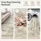 2x3 Washable Rugs for Kitchen, Floor, Entryway, Powder Room Small Area Rug Non-Slip Vintage Low Pile Throw Door Mat Beige/Gray