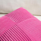 Fancy Homi 2 Packs Hot Pink Decorative Throw Pillow Covers 20x20 Inch for Living Room Couch Bed Sofa, Rustic Farmhouse Boho Home Decor, Soft Corss Corduroy Patchwork Accent Cushion Case 50x50 cm