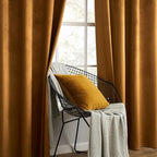 MIULEE Velvet Curtains Golden Brown Elegant Grommet Curtains Thermal Insulated Soundproof Room Darkening Curtains/Drapes for Classical Living Room Bedroom Decor 52 x 90 Inch Set of 2