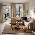 RYB HOME Burlap 100% Blackout Linen Curtains 78 Inch Long for Bedroom