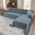 Houmiggle 2 Pieces Sectional Couch Covers L Shaped Cover L Dusty Blue