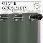 NICETOWN Thermal Curtains for Kids Room, Window Treatment Thermal Insulated Solid Grommet Blackout Drape Panels for Bedroom (Dark Mallard, Set of 2, 34 by 84 inches)