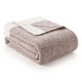 Snuggle Sac Heather Taupe Throw Blanket for Couch, Oversized Throw XL Super Soft Warm Blankets Cozy Knit Fuzzy Lightweight Throws for Sofa, Bed, Living Room, Taupe, 50x70 inches