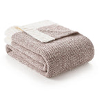 Snuggle Sac Heather Taupe Throw Blanket for Couch, Oversized Throw XL Super Soft Warm Blankets Cozy Knit Fuzzy Lightweight Throws for Sofa, Bed, Living Room, Taupe, 50x70 inches