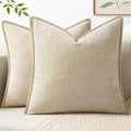 MIULEE Decorative Couch Throw Pillow Covers 18x18 Inch Beige 2 Pack