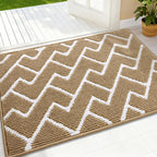 OLANLY Front Door Mat, Non-Slip Rubber Backing, Dirt Resistant and Absorbent, Washable, Easy to Clean Low-Profile Indoor Doormat for Back Door, Entryway, Inside Entrance, 32x20, Beige