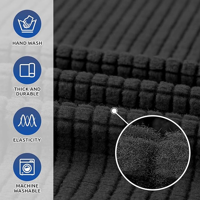 KEKUOU Stretch Chair Sofa Slipcover, Single Couch Cover,Black