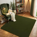 Amearea 4x4 Square Area Rug for Bedroom Living Room, Olive Green Fluffy Rug