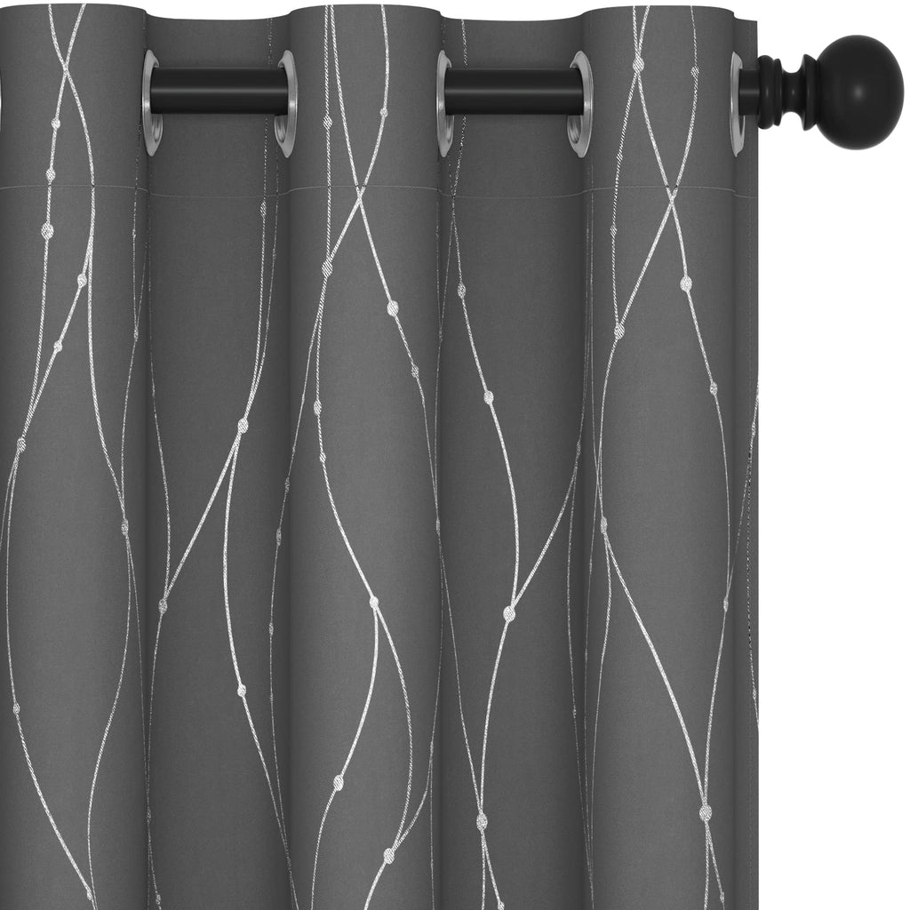 Deconovo Living Room Curtains 45 Inches Long, Blackout Curtains for Bedroom