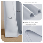 PONY DANCE White Curtain Panels - Kitchen Curtains Room Darkening Light Blocking Energy Saving Short Drapes/Bedroom with Back Tab Home Decor, 42 in Wide by 30 Long, Grayish White, 2 PCs