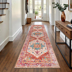 Yamaziot Washable Runner Rug, 2x8 Non-Slip Boho Vintage Hallway Kitchen Rug