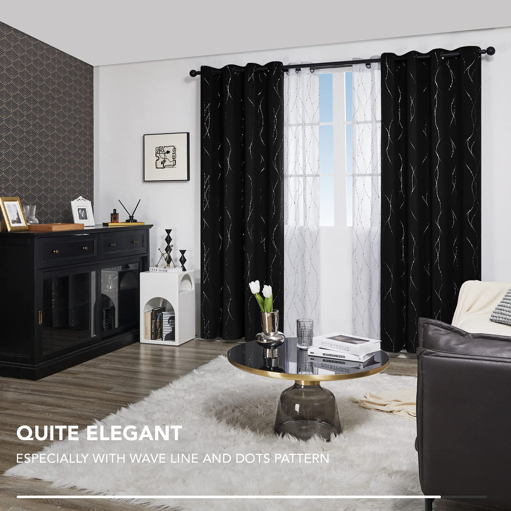Deconovo Living Room Curtains 84 Inches Long, Blackout Curtains for Bedroom