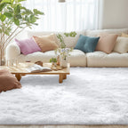 OLANLY 8x12 Machine Washable Large Area Rugs for Living Room, Bedroom, Soft Fluffy Shaggy Bedside Rug, Indoor Floor Carpet for Kids Girls and Boys, Dorms, Nursery, Home Decor Aesthetic, White