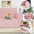 ZNSAYOTX Chair Cover with Arms (30"-47"), New Striped Sofa Chair Covers for Living Room, Dogs Pet Friendly Anti-Slip Chair Protector Spandex Armchair Slipcovers (Rose, Chair)