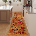 Rugcomf Runners for Hallways Kitchen Runner Rug Non Slip 2'x10' Long Washable Rugs with Rubber Backing Soft Floral Carpet Runner for Hallways, Kitchen, Laundry, Bedroom, Bathroom(Yellow)
