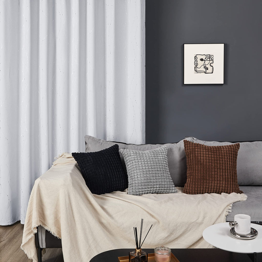 Deconovo Living Room Curtains 45 Inches Long, Blackout Curtains for Bedroom