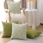 HPUK Throw Pillow Covers 20x20, 4 Pack, Green Textured Couch Pillow Covers