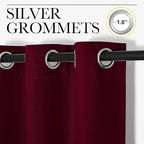 NICETOWN Blackout Curtains for Bedroom, Window Room Darkning Curtains/Drapes, Cold and Heat Reduction Curtains for Kitchen Living Room (Wine Red, 2 Panels, W42 x L63 inches)