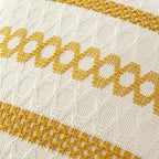 MIULEE Set of 2 Mustard Yellow Boho Decorative Pillow Covers 18x18 Inch Farmhouse Rustic Couch Throw Pillows Modern Spring Cotton Cushion Covers Retro Cute Macrame Woven Home Decor for Bed Sofa Chair