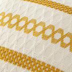 MIULEE Set of 2 Mustard Yellow Boho Decorative Pillow Covers 20x20 Inch