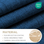 Joydeco Linen Blackout Curtains for Bedroom - 100% Light Blocking 1 Panels, Navy Blue Drapes 70" W x 108" L, Thermal Insulated Room Darkening Curtains for Living Room, Rod Pocket & Back Tabs
