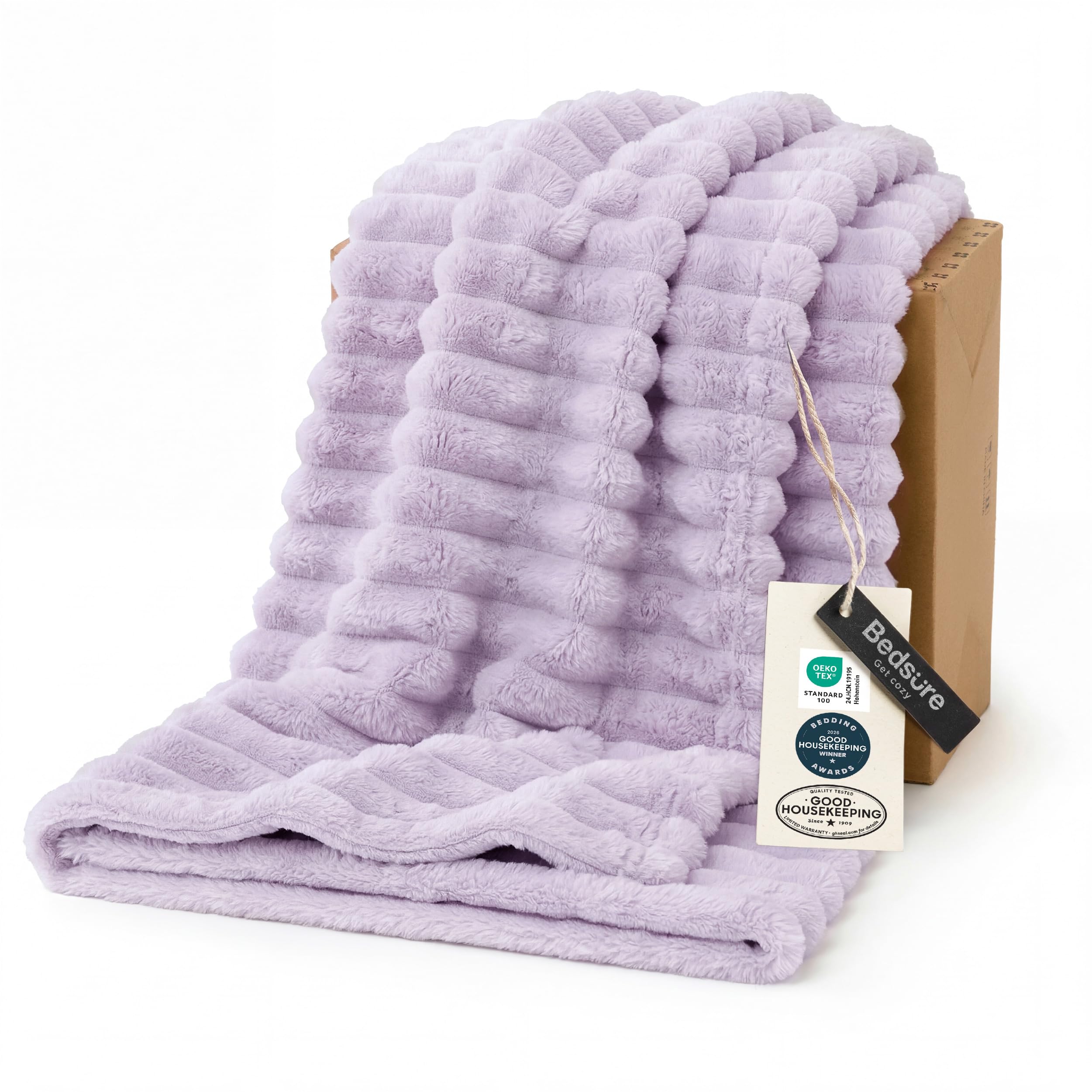 Bedsure Soft Throw Blanket for Couch Decor Gifts Lavender Fog 50"x60"