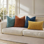decorUhome Textured Chenille Throw Pillow Covers 26x26 Set of 2 Teal