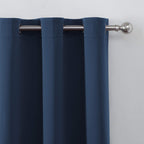 LEMOMO Blackout Curtains 66 x 84 inch/Navy Blue Curtains Set of 2 Panels/Thermal Insulated Room Darkening Bedroom Curtains