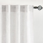 MIULEE White Curtains 24 Inch Length 2 Panels, Soft Thick Linen Textured Semi Sheer Light Filtering Kitchen Window Curtains Over Sink Small Tier Curtains for Bathroom Window Back Tab Rod Pocket