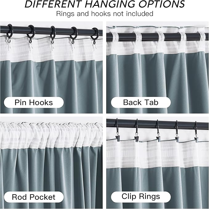 RYB HOME Velvet Curtains 102 inches Long, Extra Long High Ceiling Curtains