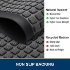 Smiry Front Door Mat Outside Entrance, Heavy Duty Natural Rubber Doormat, Non Slip, Trap Dirt and Moisture, Easy Clean, Low Profile Welcome Floor Mats for Indoor Outdoor Entry, 59x34 Inch, Grey