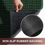 Mibao Front Door Mat Indoor Outdoor Entrance, Dirt Trapping Waterproof All-Season, All-Weather Doormat, Non-Slip Durable Natural Rubber Low Profile Easy Clean Patio Entrance Mat, 47" x 31.5", Green