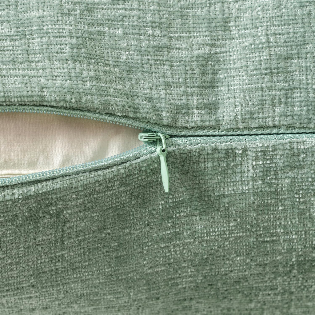 MIULEE Soft Chenille Throw Pillow Covers Greyish Green 20x20 Pack of 2