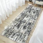2'6''x8' Runner Rugs Washable Rug: Modern Abstract Hallway Runner Rug Indoor Soft Low Pile Thin Carpet Anti-Skid Non-Shedding Carpets for Kitchen, Entryway, Laundry, Bedroom - Black Grey Gold