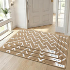 OLANLY Front Door Mat, Non-Slip Rubber Backing, Dirt Resistant and Absorbent, Washable, Easy to Clean Low-Profile Indoor Doormat for Back Door, Entryway, Inside Entrance, 36x24, Beige